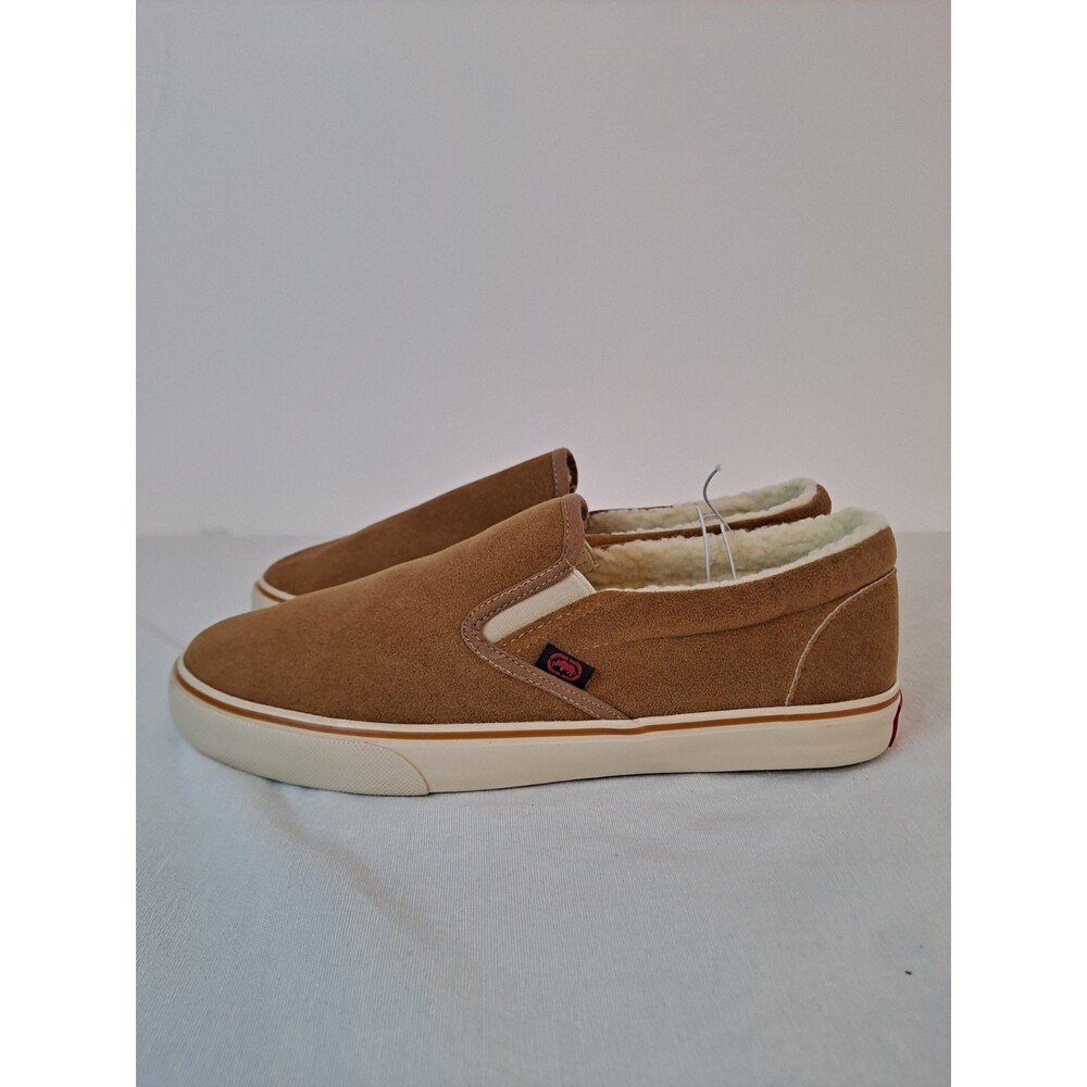 Ecko Unlimited Mens Steven Sherpa Lined Sneakers Size 8 Tan Faux Suede Slipper